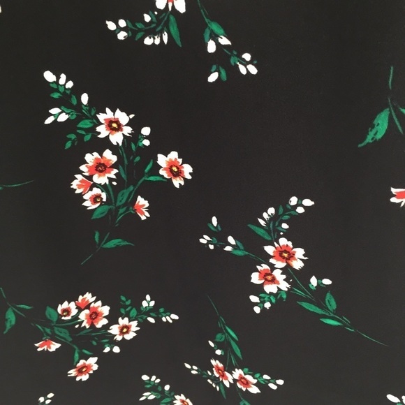 Draper James black floral dress v-neck shift red green a-line Reese new 4 - Picture 4 of 6